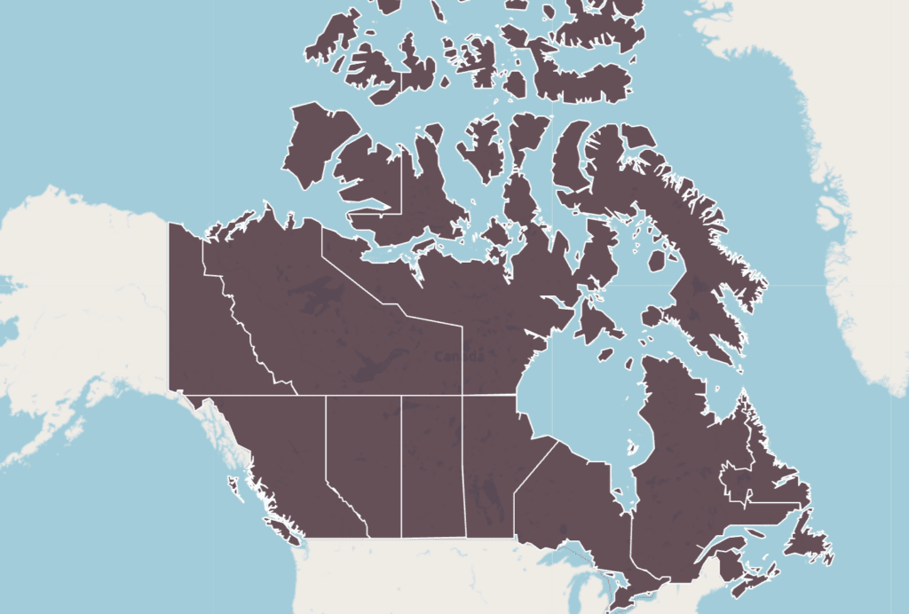 map of Canada